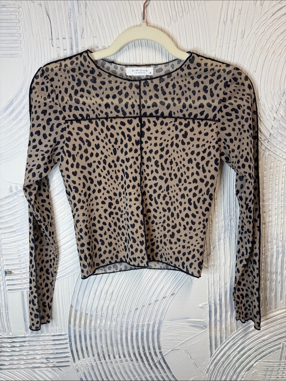 Kinrous Taupe Leopard Print Long Sleeve Tee N0485